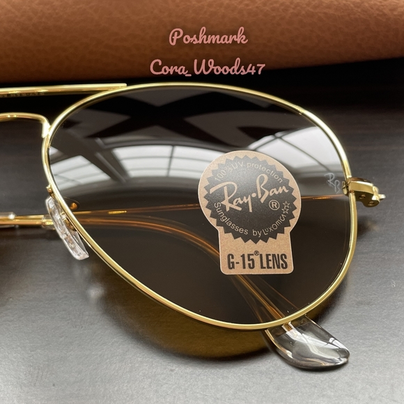 RayBan Aviator Brown Lenses RB3025 Gold Frame 58 Unisex New - Picture 4 of 15